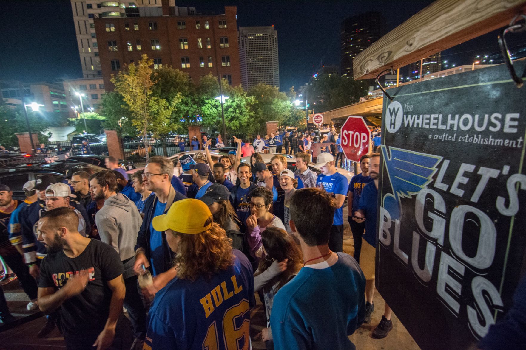 Blues Fans at Wheelhouse during Stanley Cup Final Game 7. Spons